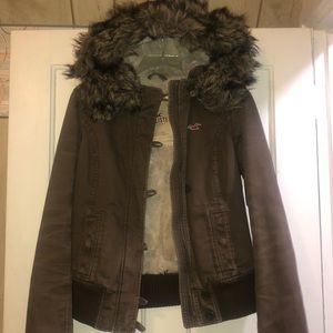 Hollister fur lined coat